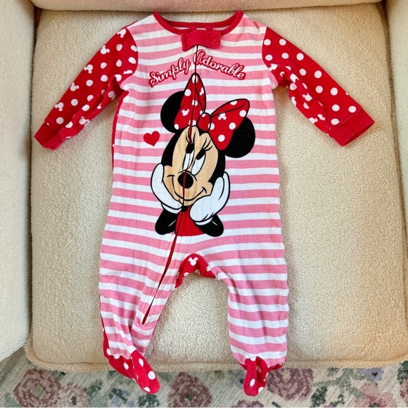 Disney Minnie Mouse Simply Adorable Footed Pajamas - Picture 7 of 7